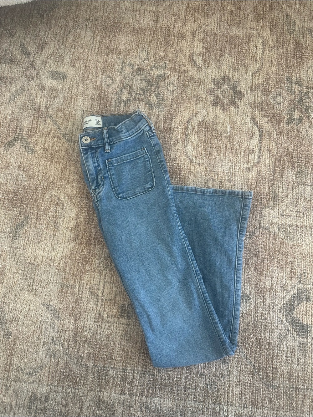 Girls Abercrombie 2 Pairs High Rise Flare Jeans Size 9/10 LONG, adjustable waist - Picture 2 of 6